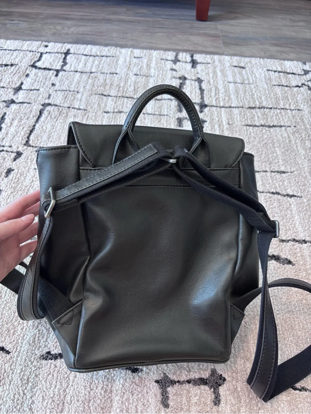 Matt & Nat Black Leatherette Backpack - Minimal Bag